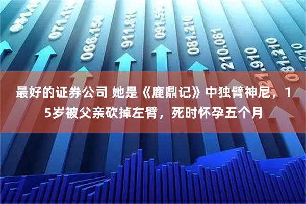 最好的证券公司 她是《鹿鼎记》中独臂神尼，15岁被父亲砍掉左臂，死时怀孕五个月