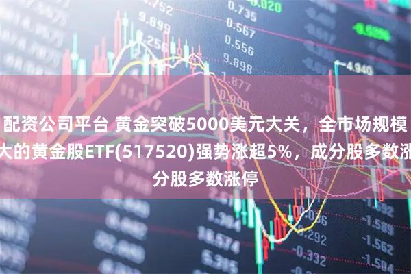配资公司平台 黄金突破5000美元大关，全市场规模最大的黄金股ETF(517520)强势涨超5%，成分股多数涨停